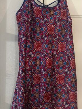 Cabernet Burgundy and Teal Floral-Print Slip Chemise
